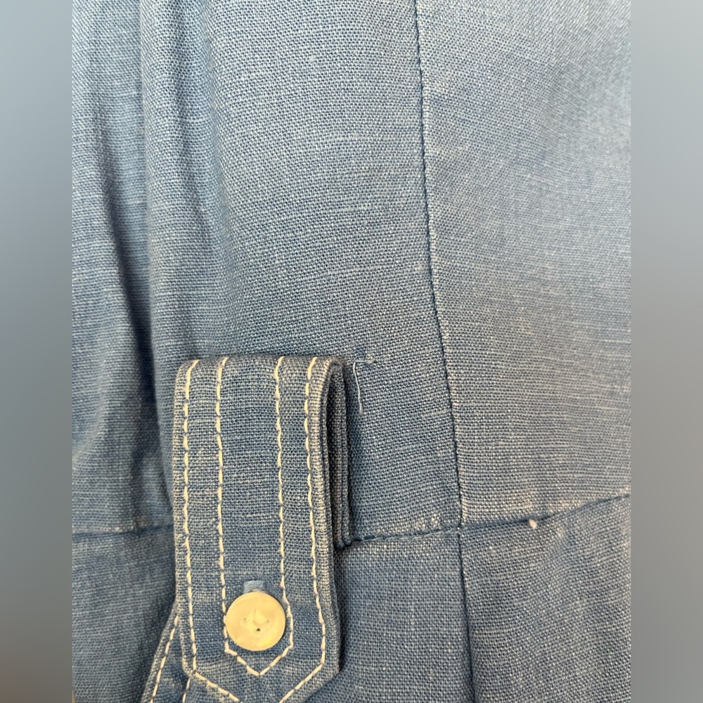 Vintage Danny & Nicole Light Blue Button-Down Midi Dress - Picture 6 of 9